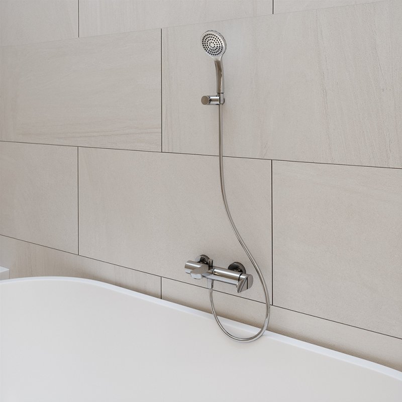 Смеситель для ванны наружнего монтажа однорычажный с душевым коплектом ALEXIA 3605T1