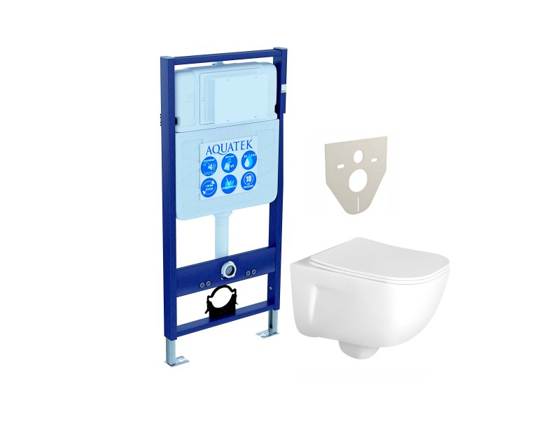 SET AQUATEK ДИВА (рама AQUATEK Standard INS-0000012(без клавиши и крепежа), унитаз ДИВА AQ2012-00