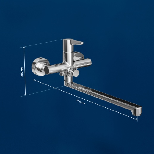 Смеситель для ванны с длинным изливом Urbatec Veneto без аксессура, хром (CR) - VE50753CR Смеситель для ванны с длинным изливом Urbatec Veneto без аксессура, хром (CR) - VE50753CR