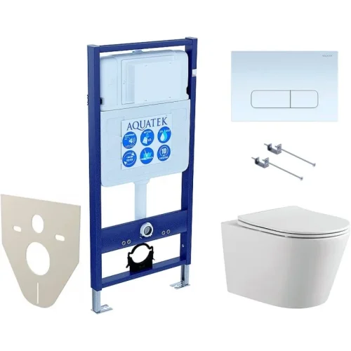 SET AQUATEK ВЕГА-1905-013 (рама AQUATEK Standard INS-0000012 с клавишей KDI-0000013 и крепежом KKI-0000001, унитаз ВЕГА AQ1905-00