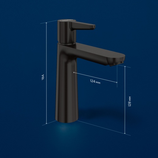 Смеситель для раковины Urbatec Veneto без донного клапана, черный (YO) - VE50714YO Смеситель для раковины Urbatec Veneto без донного клапана, черный (YO) - VE50714YO