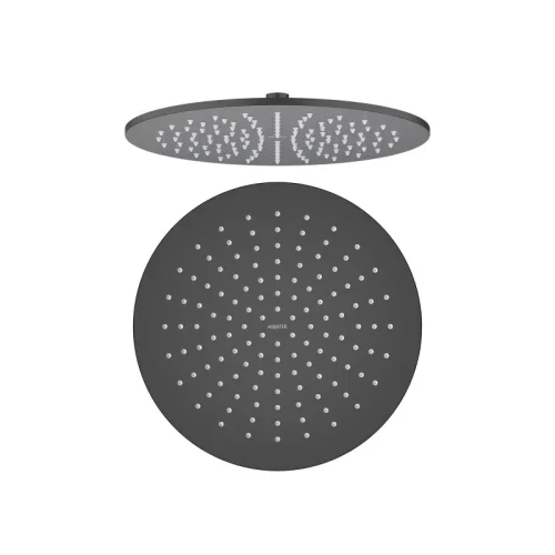 Круглый верхний душ  300*7 мм AQUATEK, матовый черный AQ2079MB