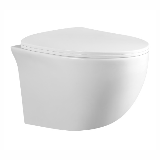 URBATEC URB742005WH Унитаз подвесной 520x370x360 мм Rimless Brera, с сиденьем, белый глянец