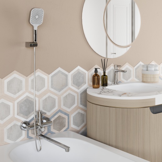 Смеситель для ванны с длинным изливом Urbatec Veneto без аксессура, хром (CR) - VE50753CR Смеситель для ванны с длинным изливом Urbatec Veneto без аксессура, хром (CR) - VE50753CR