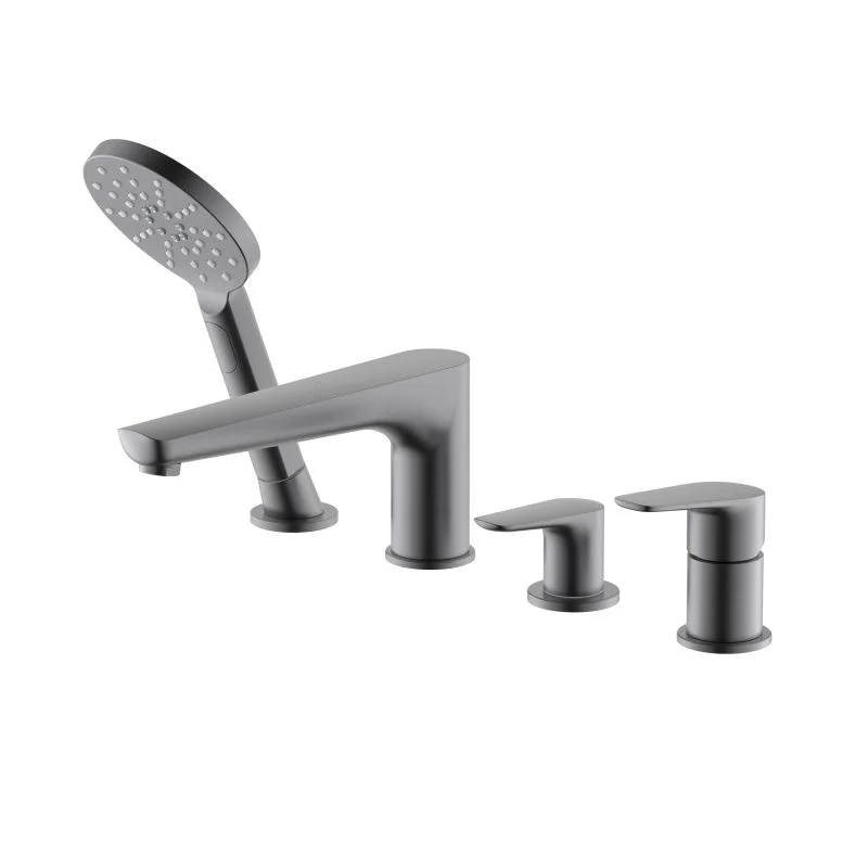 AQ1148BGM БЕТТА смеситель на борт ванны на 4 отв., оружейная сталь