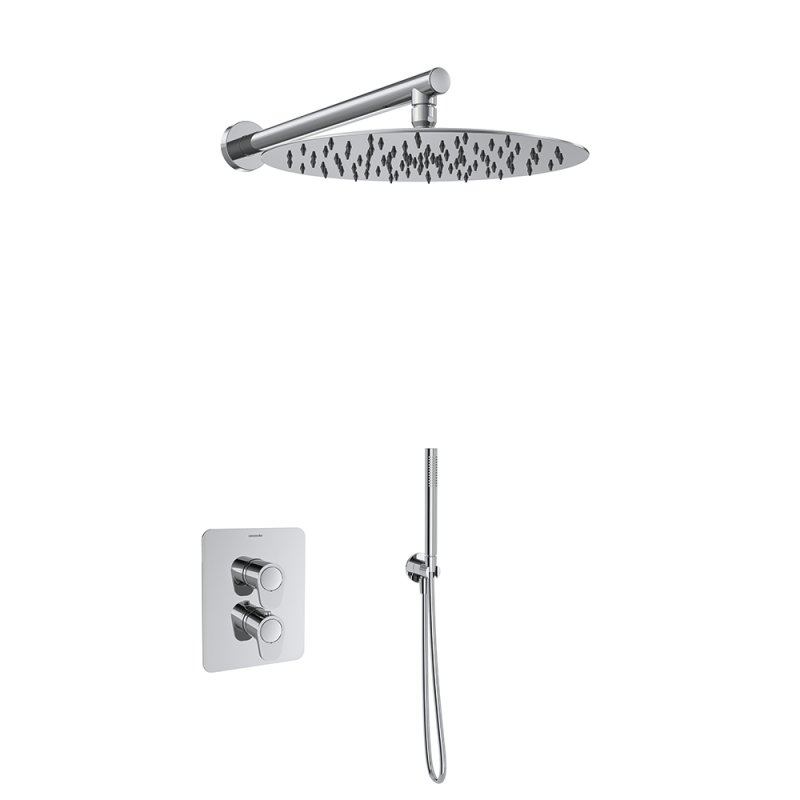Встраиваемый термостатический смеситель для душа с тропическим и ручным душем ALEXIA K3687012