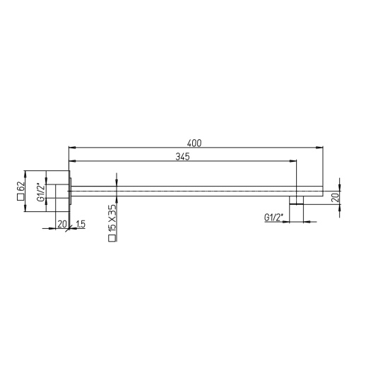 Кронштейн для верхнего душа PAINI 50PZ745T540BI 400 мм., черный брашированный PVD (PZ) Кронштейн для верхнего душа PAINI 50PZ745T540BI 400 мм., черный брашированный PVD (PZ)