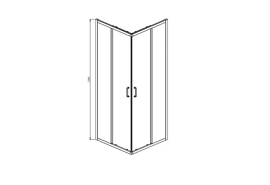 AQ ARI KV09020BL Душевой уголок квадратный, двери раздвижные 900x900x2000 профиль черный