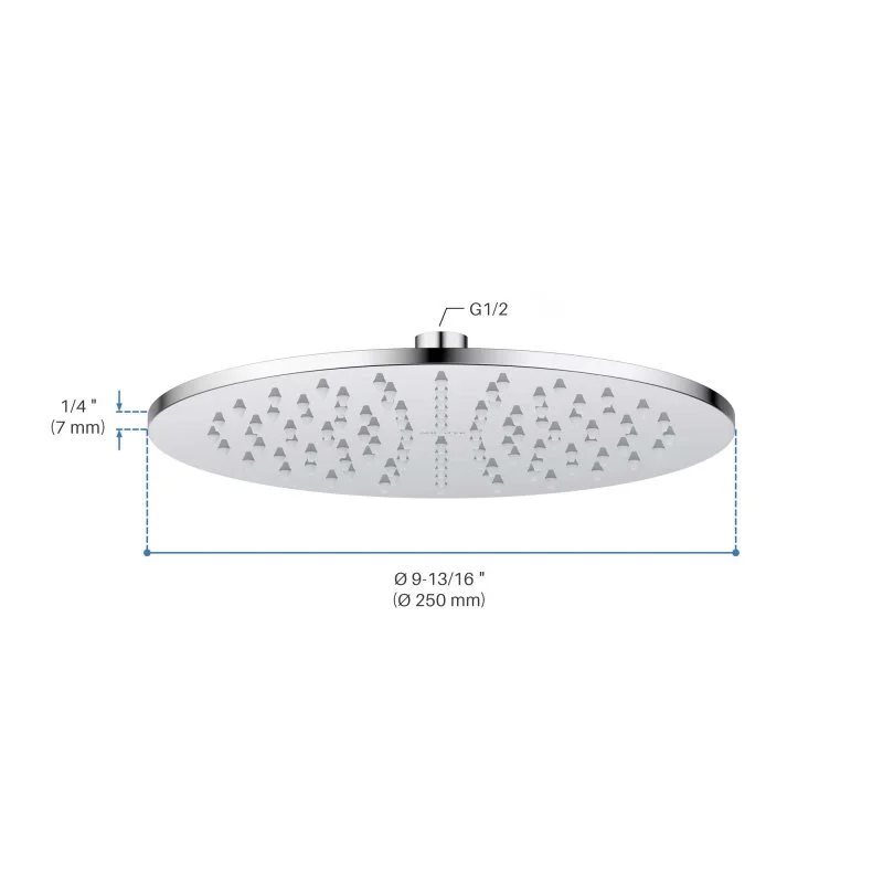 Круглый верхний душ  250*7 мм AQUATEK AQ2077CR
