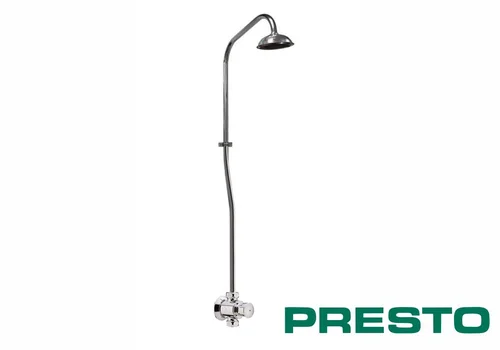 Порционно нажимной душевой кран с жесткой стойкой и лейкой Presto P 50 38022 CR1903 4