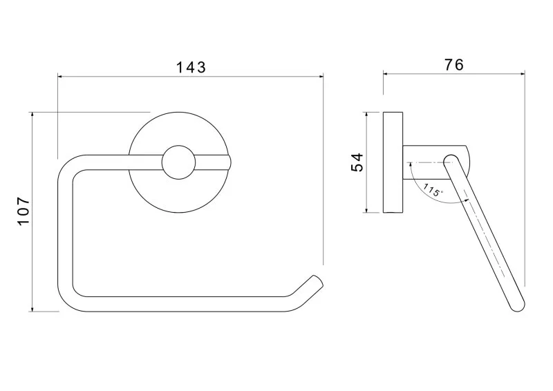 Бумагодержатель квадратный AQUATEK, матовый черный AQ4218MB ОБЕРОН
