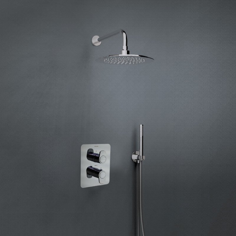 Встраиваемая термостатическая душевая система с тропическим душем и душевым комплектом ALEXIA K3687011