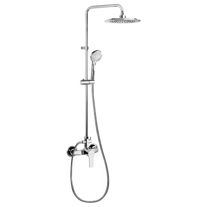 Душевая система наружнего монтажа с телескопическим тропическим душем и душевым комплектом ABS-пластика TITANIUM 1878RP240