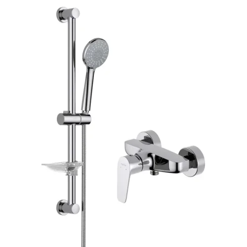 AQ1160CR БЕТТА смеситель для душа ,  AQ2013CR БЕТТА душевой гарнитур 3jet 65 см