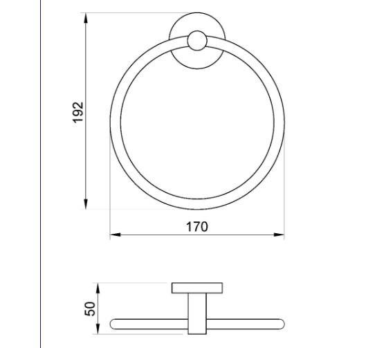 Вешало для полотенец круглое NIZA черное Nofer 16860.N