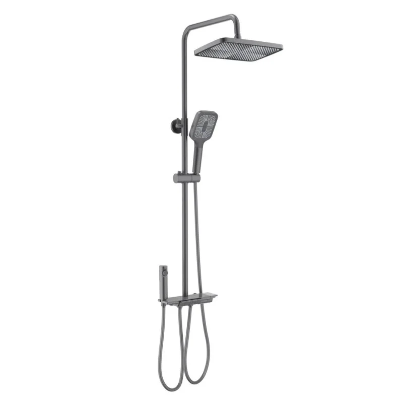 AQ3040BGM ПОЛАРИС душевая система (смеситель для ванны) 295х195мм, оружейная сталь