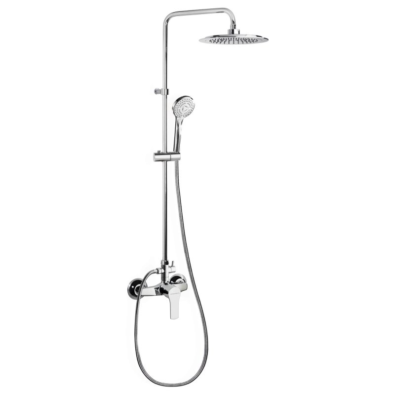 Душевая система наружнего монтажа с телескопическим тропическим душем и душевым комплектом ABS-пластика TITANIUM 1878RP240