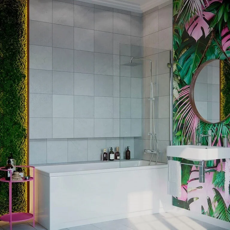 Душевая система наружнего монтажа с телескопическим тропическим душем, душевым комплектом и изливом DRAKO 335502RM300