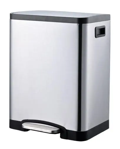 Контейнер для разделения мусора прямоугольный с педалью 30 литров (15лх2) Nofer 09112.S