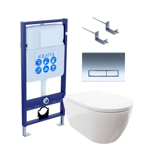 SET AQUATEK ПОЛАРИС (рама AQUATEK Standard INS-0000012, унитаз ПОЛАРИС AQ0700-00,  крепеж KKI-0000002 , панель KDI0000023)
