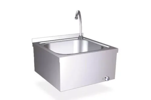 Настенная квадратная раковина с автоматическим сенсором для включения воды Nofer 13046.BAT