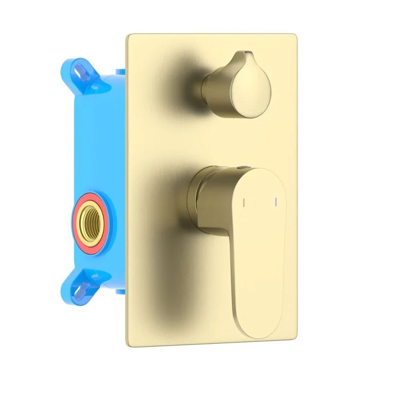 AQ1246BG ОБЕРОН смеситель для ванны 2 режима (внешняя и скрытая часть), шлиф. золото