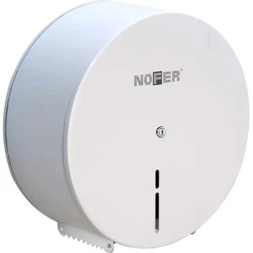 Диспенсер для туалетной бумаги круглый из  стали белый XL  295*285*112 Nofer 05001.XL.W
