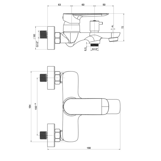 Смеситель для ванны PAINI Garda 76CR111 без аксессуара, хром (CR) Смеситель для ванны PAINI Garda 76CR111 без аксессуара, хром (CR)