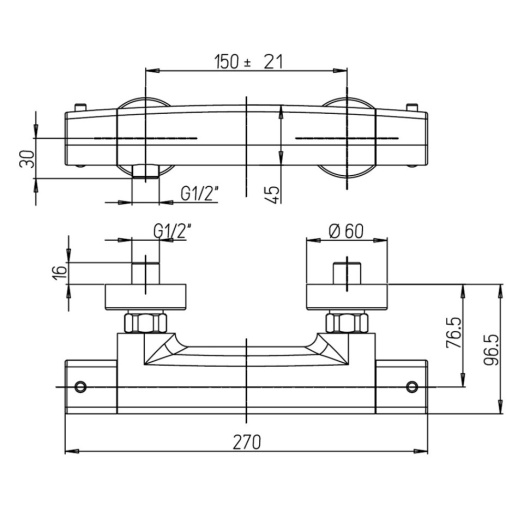 Смеситель для душа PAINI Nove 09YO511TH с термостатом, черный (YO) Смеситель для душа PAINI Nove 09YO511TH с термостатом, черный (YO)
