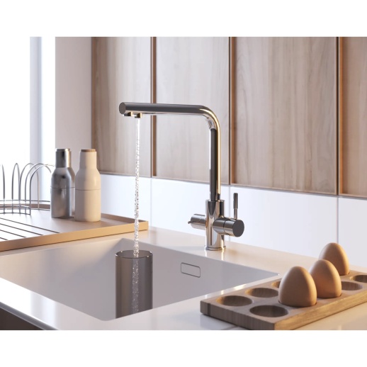 Смеситель для кухни PAINI Norda NRPW6433VEB90 с подводом для фильтра, никель PVD Смеситель для кухни PAINI Norda NRPW6433VEB90 с подводом для фильтра, никель PVD