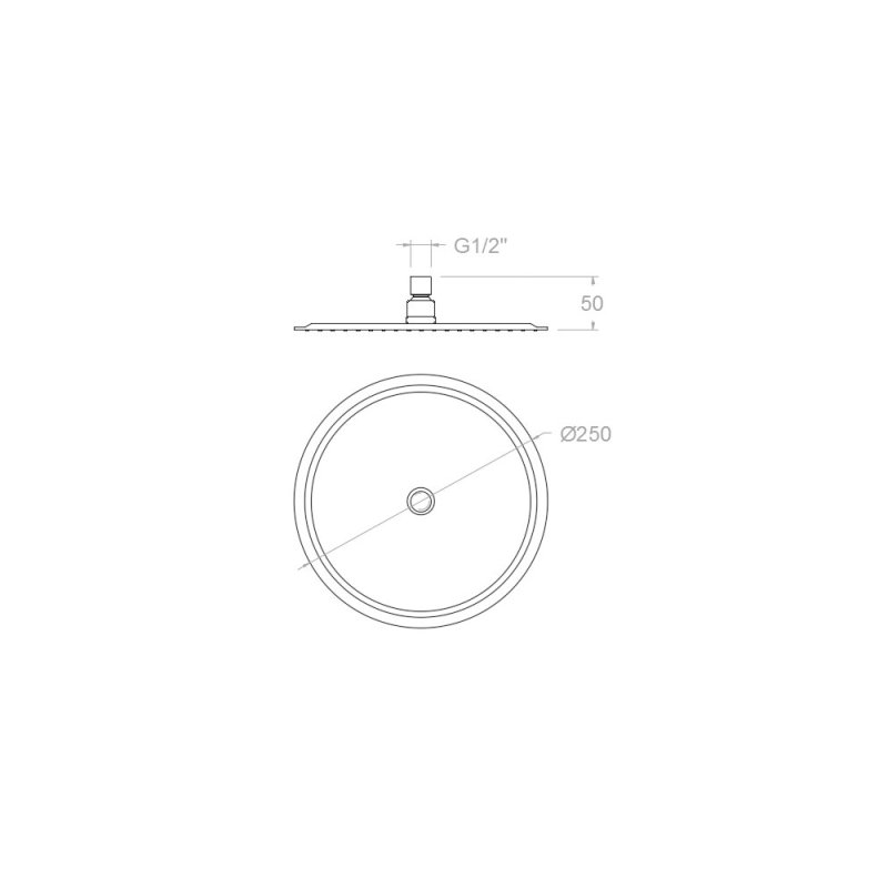 Лейка тропического душа круглая нерж. сталь RM250CUC медный