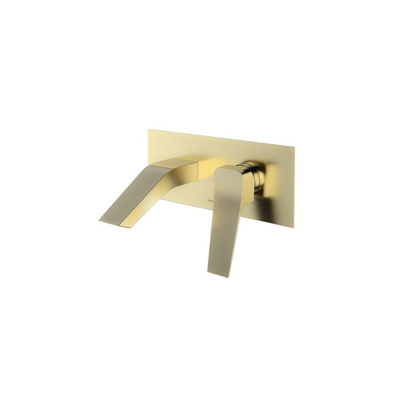 Встраиваемый смеситель для раковины с каскадным изливом PRISMA 422001OC  золото