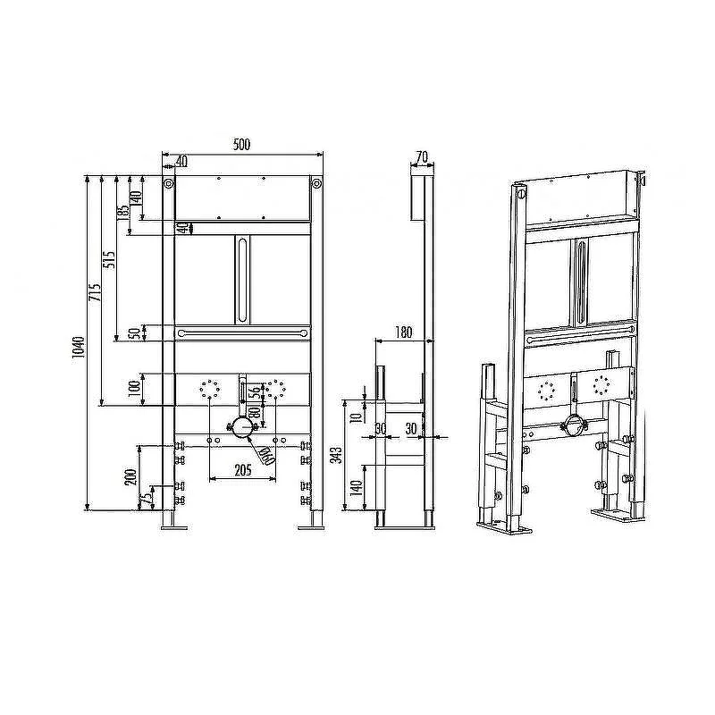 CREAVIT Инсталляция для писсуара (крепеж в пол) GPM600.00
