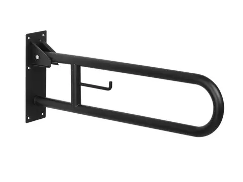 Поручень для инвалидов откидной 738*300*100мм металл черный Mediclinics BG2800B