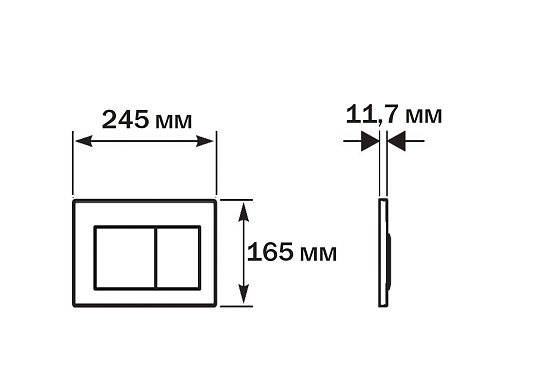 Панель смыва для инсталляции хром матовый AQUATEK PNS-0000003 Pneumo S