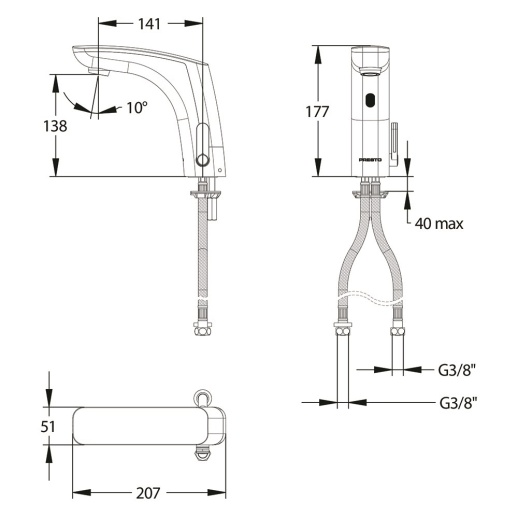Смеситель бесконтактный Presto Nova 55385 Смеситель бесконтактный Presto Nova 55385