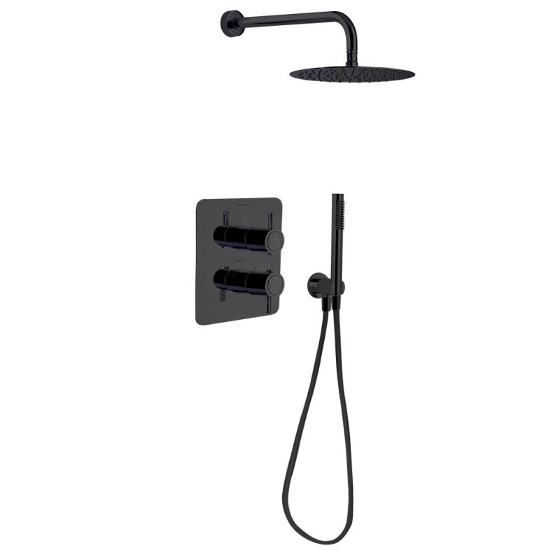 Встраиваемая термостатическая душевая система с тропическим душем и душевым комплектом ODISEA K3987021NM Черный