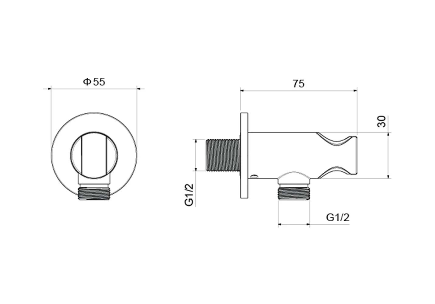 Шланговое подсоединение с держателем AQUATEK, матовый черный AQ2460MB