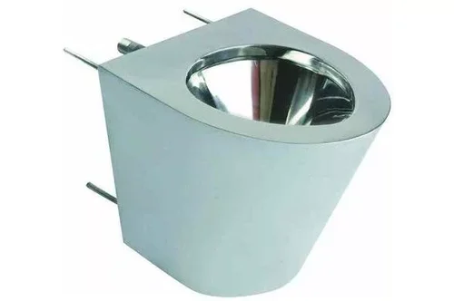 Унитаз из нержавеющей стали без сливного бака матовый c антивандальным креплением Nofer 13012.P.S