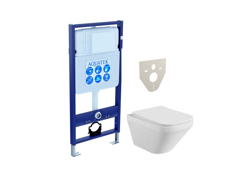 SET AQUATEK ЛИРА (рама AQUATEK Standard INS-0000012(без клавиши и крепежа), унитаз ЛИРА AQ1155-00
