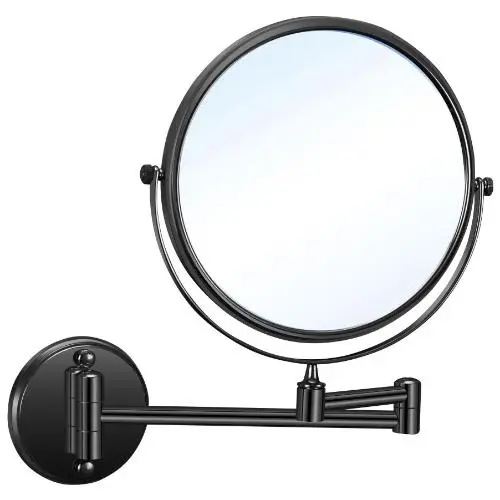 Зеркало для ванной Reflex с увеличением Х3, Ø 200 мм, латунь Nofer 08009.2.N черное