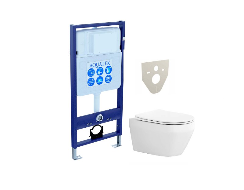 SET AQUATEK ЛЕЯ (рама AQUATEK Standard INS-0000012(без клавиши и крепежа), унитаз ЛЕЯ AQ1199-00