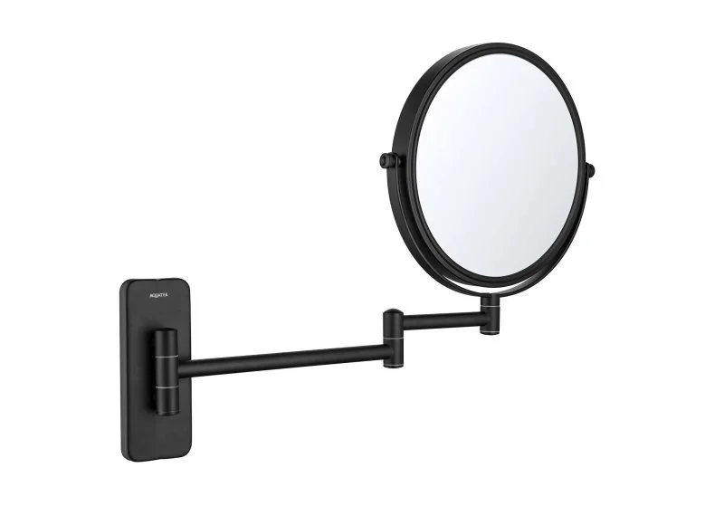 Зеркало косметическое настенное 5х AQUATEK, матовый черный AQ4911MB