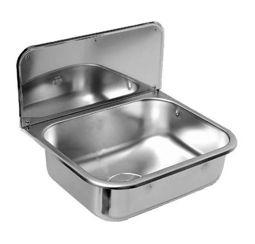 Раковина настенная матовая с фартуком и съемно-откидной решеткой Nofer 13049.S