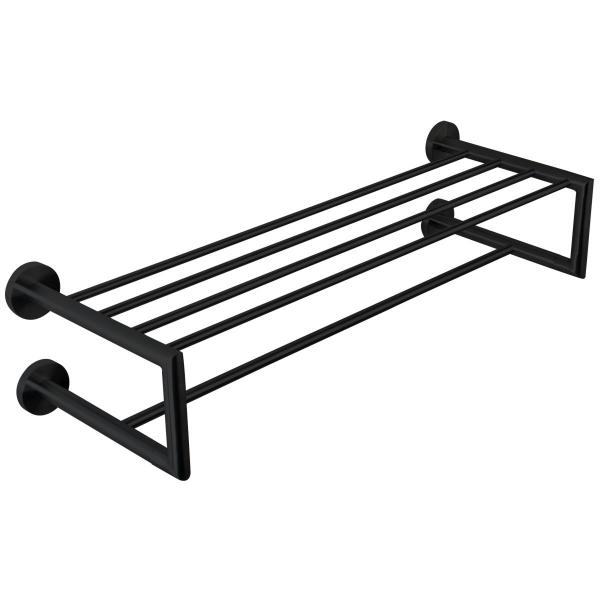 Полка для полотенец NIZA Nofer 16854.N с 4 креплениями к стене черная