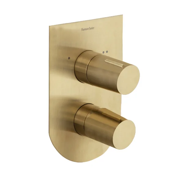 Встраиваемый смеситель для душа TZAR 341502SOC золото брашированное на 2 выхода