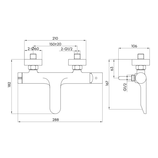 Смеситель для ванны Urbatec Veneto без аксессура, черный (YO) - VE50703YO Смеситель для ванны Urbatec Veneto без аксессура, черный (YO) - VE50703YO