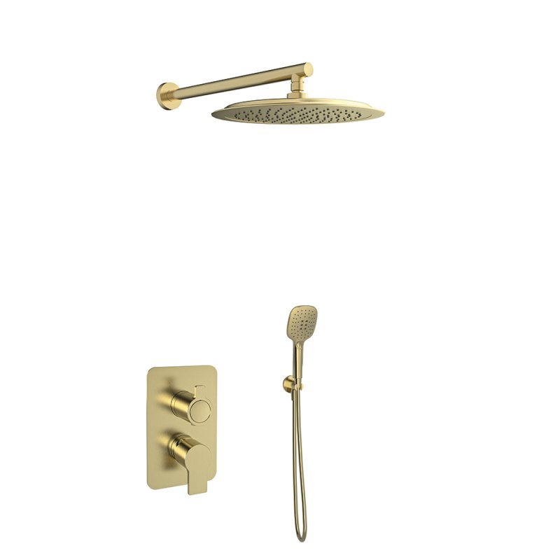 Душевая термостатическая система без излива с регулировкой высоты BLAUTHERM 941512RP300OC  золото