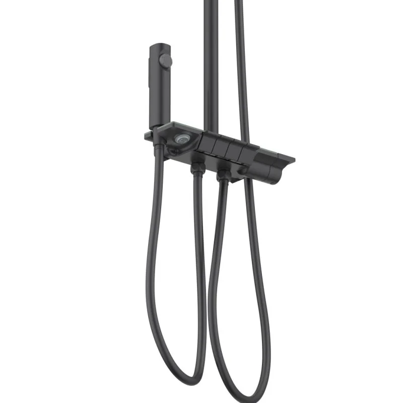 AQ3040BGM ПОЛАРИС душевая система (смеситель для ванны) 295х195мм, оружейная сталь