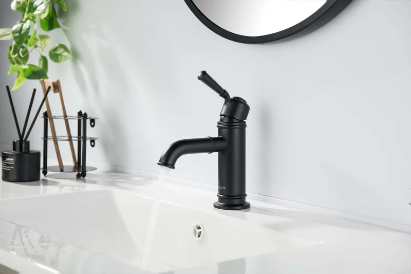 Смеситель для раковины 72, без донного клапана AQUATEK, матовый черный AQ1510MB КЛАССИК